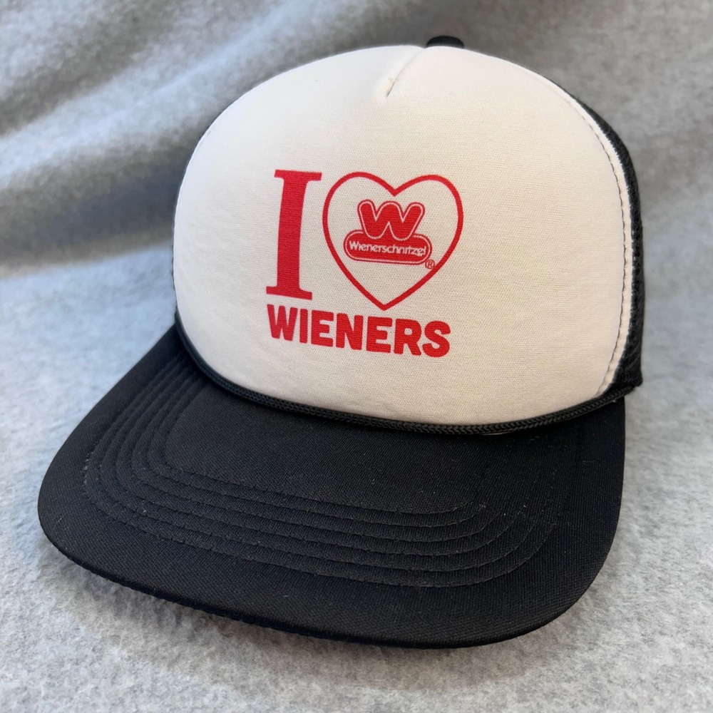 I Heart Wieners Unisex Black Wienerschnitzel Trucker Hat Snapback OSFM